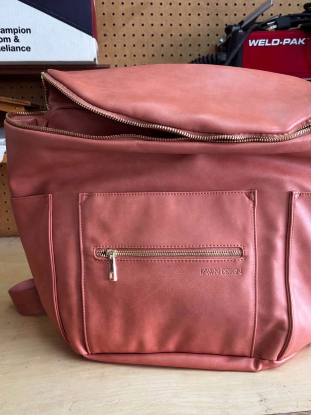 NWOT Pink Fawn Design Baby Bag